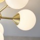 Ceiling Lights - Oscar - Gloss White Glass & Brushed Gold 6 Light Semi Flush Endon-Collection-76501 - Oscar - Gloss White Glass & Brushed Gold 6 Light Semi Flush