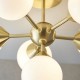 Ceiling Lights - Oscar - Gloss White Glass & Brushed Gold 6 Light Semi Flush Endon-Collection-76501 - Oscar - Gloss White Glass & Brushed Gold 6 Light Semi Flush