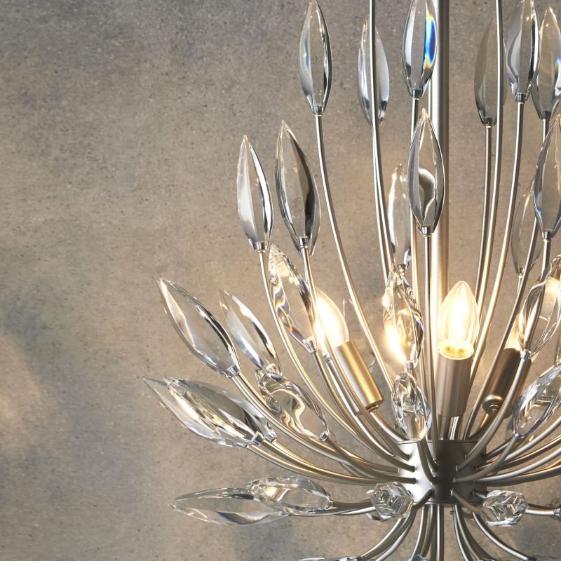 Ceiling Lights - Orianna - Crystal & Silver Champagne Cente Fitting Endon-Collection-76505 - Orianna - Crystal & Silver Champagne Cente Fitting