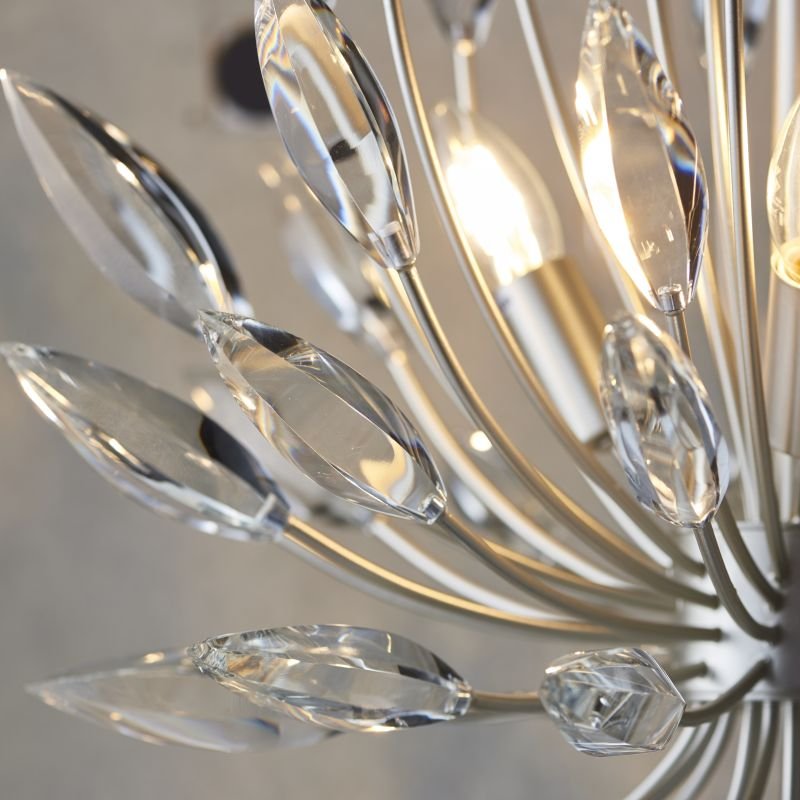 Ceiling Lights - Orianna - Crystal & Silver Champagne Cente Fitting Endon-Collection-76505 - Orianna - Crystal & Silver Champagne Cente Fitting