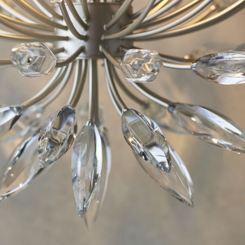 Ceiling Lights - Orianna - Crystal & Silver Champagne Cente Fitting Endon-Collection-76505 - Orianna - Crystal & Silver Champagne Cente Fitting