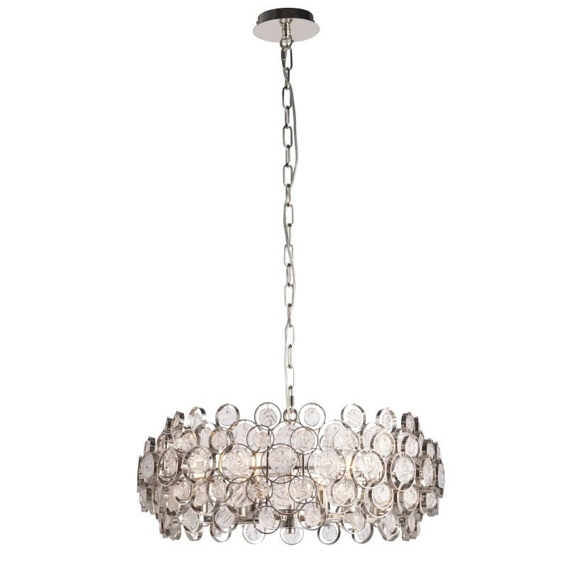 Endon-Collection-76508 - Marella - Clear Medallions & Bright Nickel 6 Light Pendant
