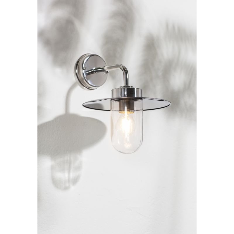 Endon-Collection-76597 - Addison - Polished Stainless Steel & Clear Glass Wall Lamp