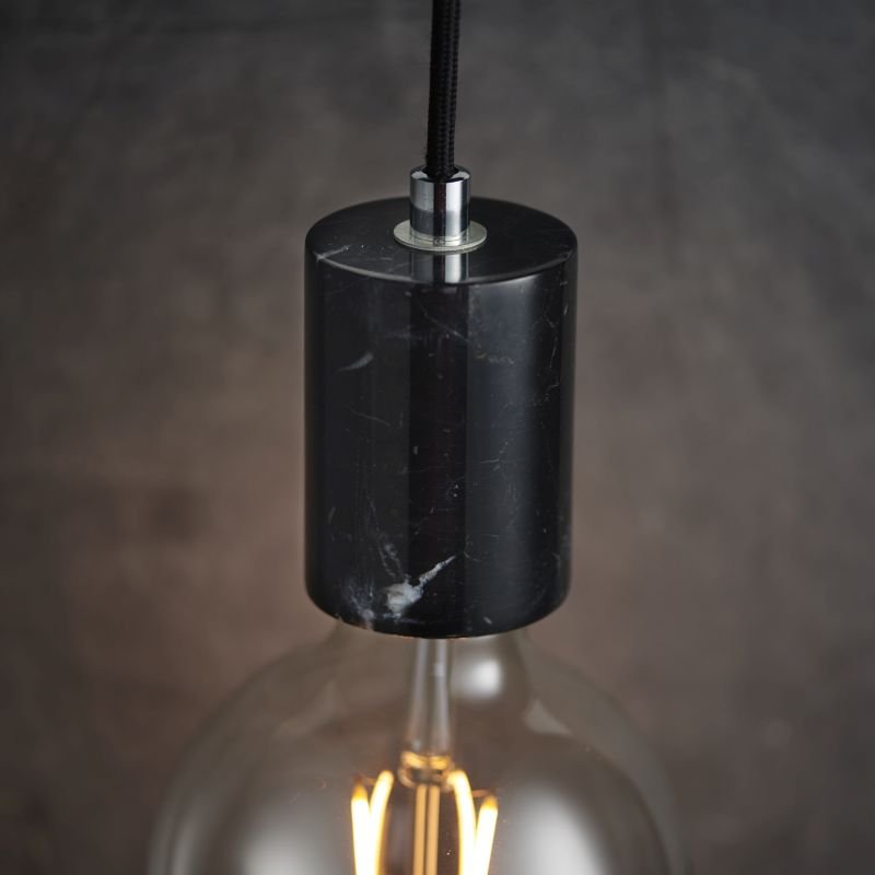 Ceiling Lights - Otto - Polished Black Marble Pendant Endon-Collection-76608 - Otto - Polished Black Marble Pendant