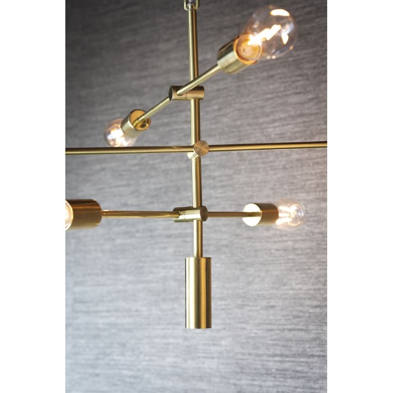 Ceiling Lights - Rubens - Brushed Brass 6 Light Centre Fitting Endon-Collection-77114 - Rubens - Brushed Brass 6 Light Centre Fitting