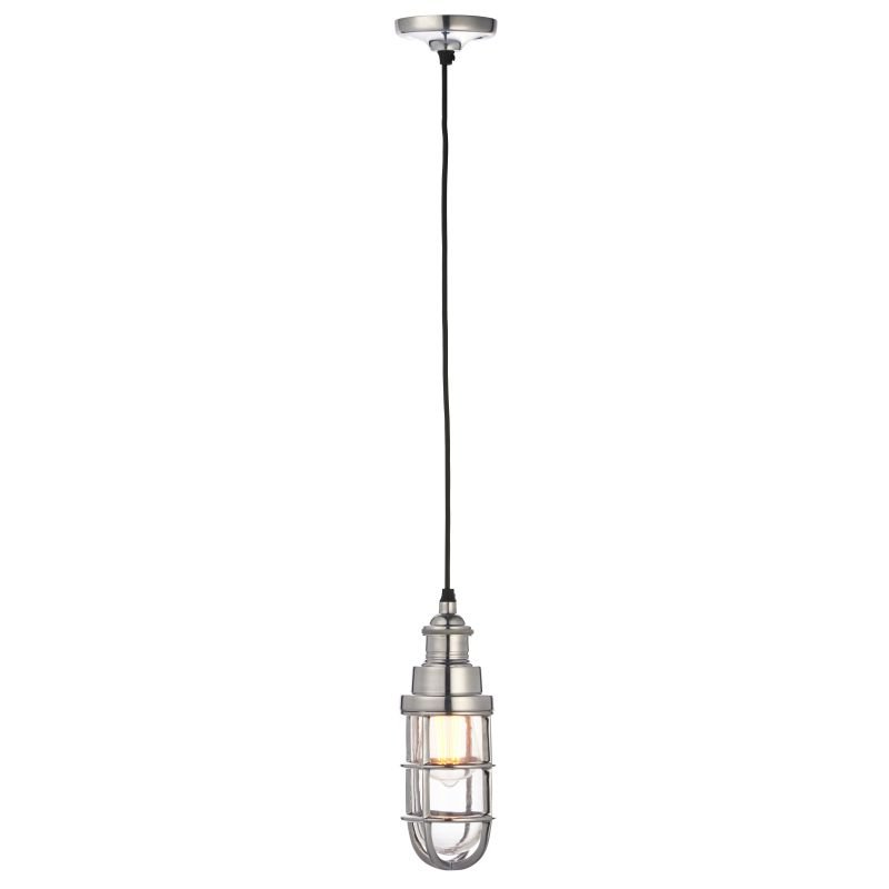 Ceiling Lights - Elcot - Polished Cast Aluminium & Glass Pendant Endon-Collection-77275 - Elcot - Polished Cast Aluminium & Glass Pendant