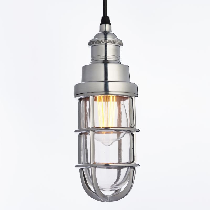 Ceiling Lights - Elcot - Polished Cast Aluminium & Glass Pendant Endon-Collection-77275 - Elcot - Polished Cast Aluminium & Glass Pendant