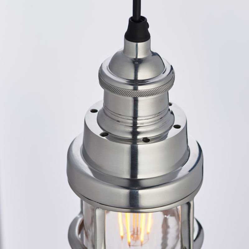 Ceiling Lights - Elcot - Polished Cast Aluminium & Glass Pendant Endon-Collection-77275 - Elcot - Polished Cast Aluminium & Glass Pendant