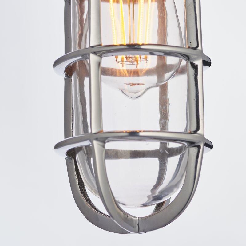 Ceiling Lights - Elcot - Polished Cast Aluminium & Glass Pendant Endon-Collection-77275 - Elcot - Polished Cast Aluminium & Glass Pendant