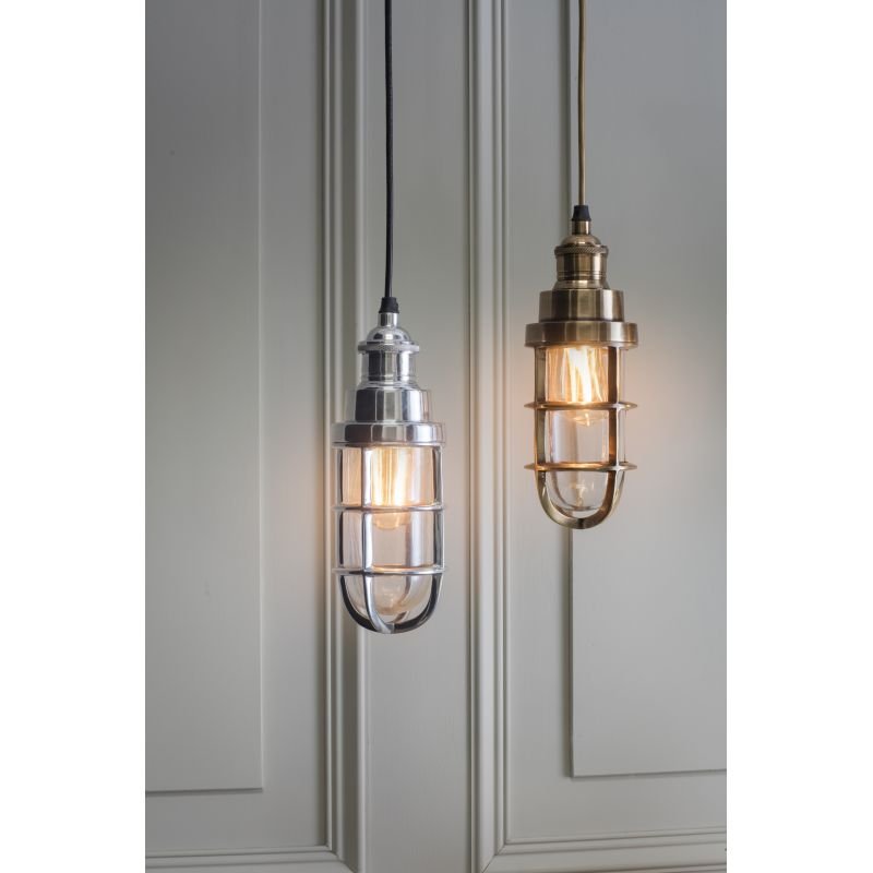 Ceiling Lights - Elcot - Polished Cast Aluminium & Glass Pendant Endon-Collection-77275 - Elcot - Polished Cast Aluminium & Glass Pendant