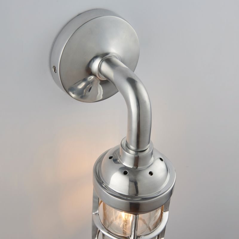 Wall Lights - Elcot - Polished Cast Aluminium & Glass Wall Lamp Endon-Collection-77276 - Elcot - Polished Cast Aluminium & Glass Wall Lamp