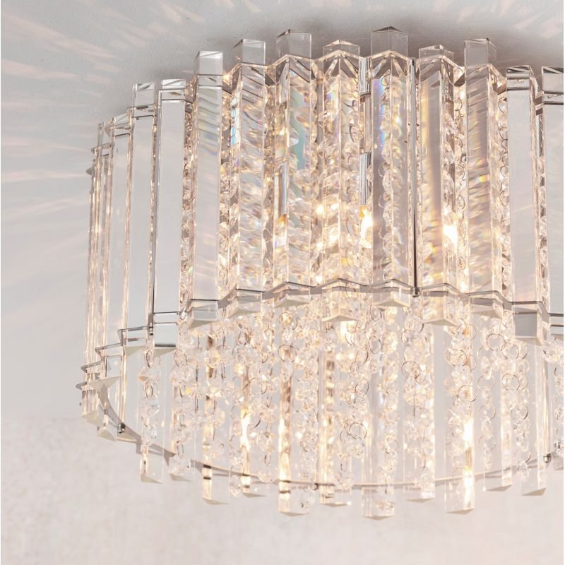 Crystal & Acrylic - Hanna - Clear Crystal & Chrome 4 Light Ceiling Lamp Endon-Collection-78698 - Hanna - Clear Crystal & Chrome 4 Light Ceiling Lamp