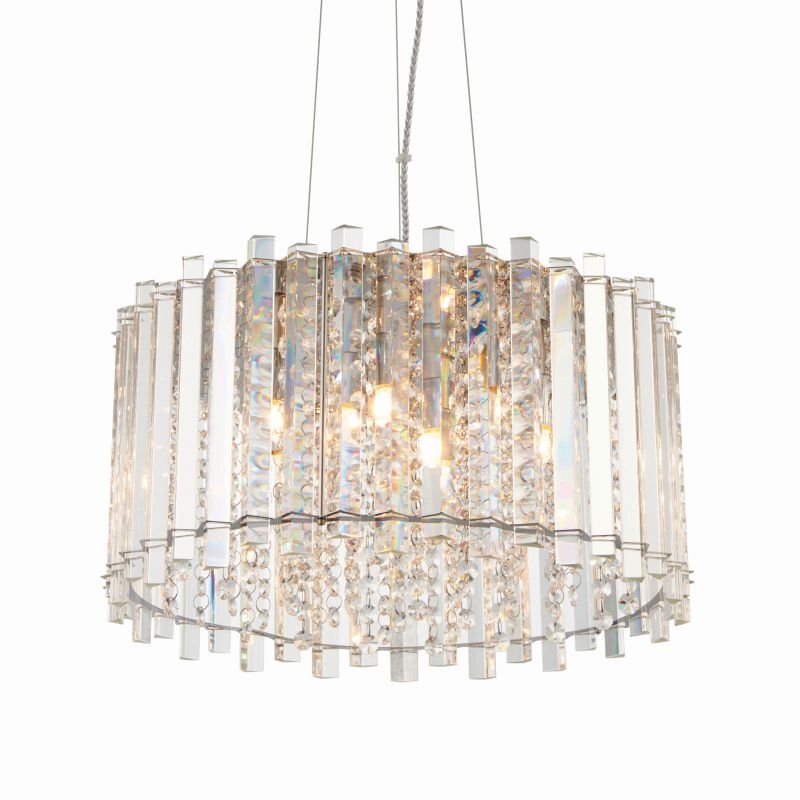 Ceiling Lights - Hanna - Clear Crystal & Chrome 5 Light Pendant Endon-Collection-78699 - Hanna - Clear Crystal & Chrome 5 Light Pendant