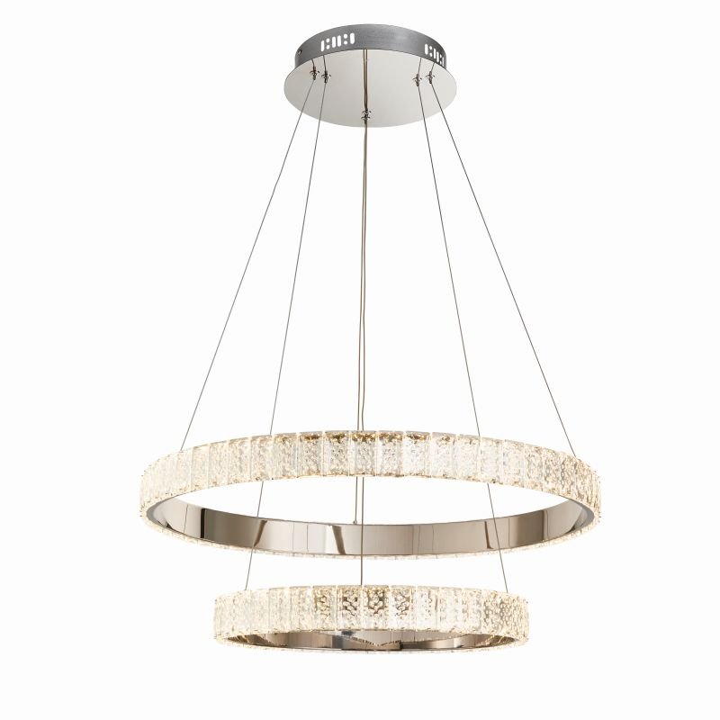 Ceiling Lights - Celeste - LED Crystal & Chrome 2 Rings Pendant Endon-Collection-78701 - Celeste - LED Crystal & Chrome 2 Rings Pendant