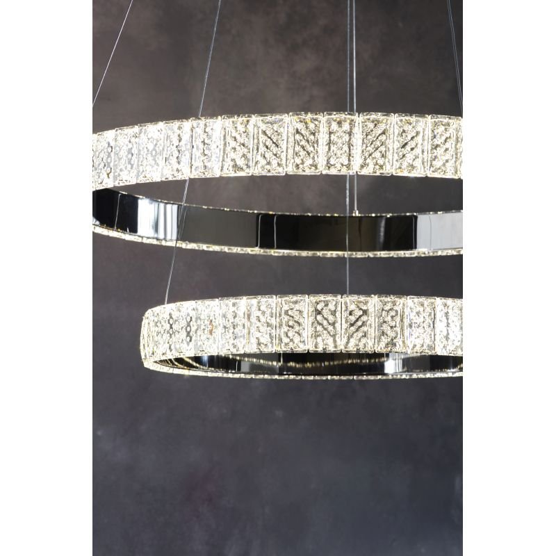 Ceiling Lights - Celeste - LED Crystal & Chrome 2 Rings Pendant Endon-Collection-78701 - Celeste - LED Crystal & Chrome 2 Rings Pendant
