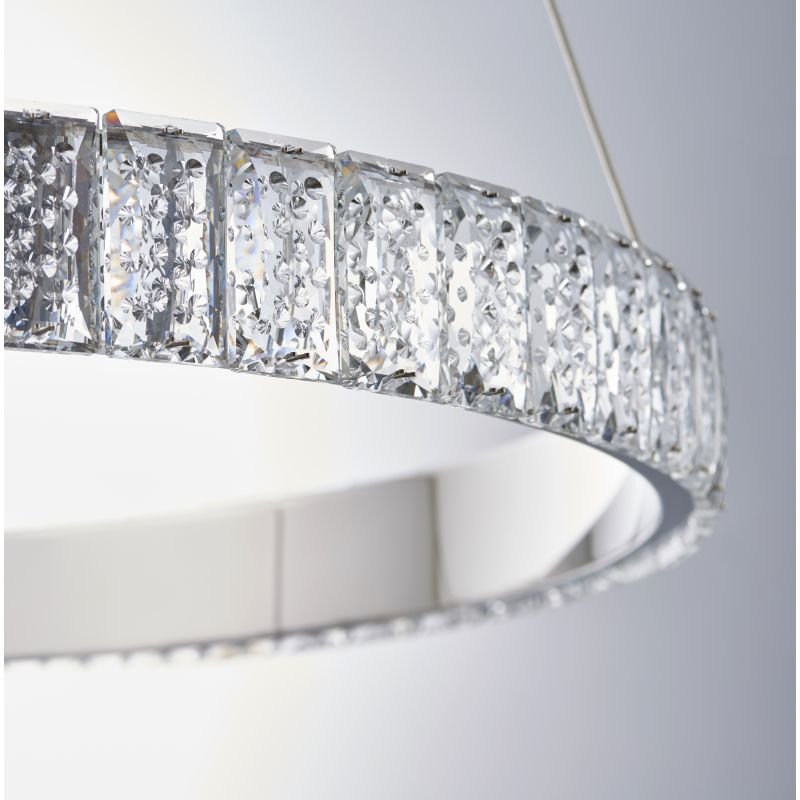 Ceiling Lights - Celeste - LED Crystal & Chrome Ring Pendant Endon-Collection-78702 - Celeste - LED Crystal & Chrome Ring Pendant