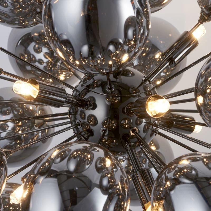 Ceiling Lights - Infinity - Smoky Glass & Dark Chrome 8 Light Centre Fitting Endon-Collection-80124 - Infinity - Smoky Glass & Dark Chrome 8 Light Centre Fitting