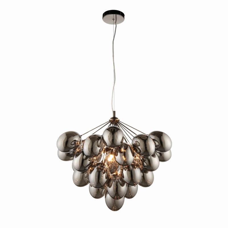 Ceiling Lights - Infinity - Smoky Glass & Dark Chrome 6 Light Centre Fitting Endon-Collection-80199 - Infinity - Smoky Glass & Dark Chrome 6 Light Centre Fitting