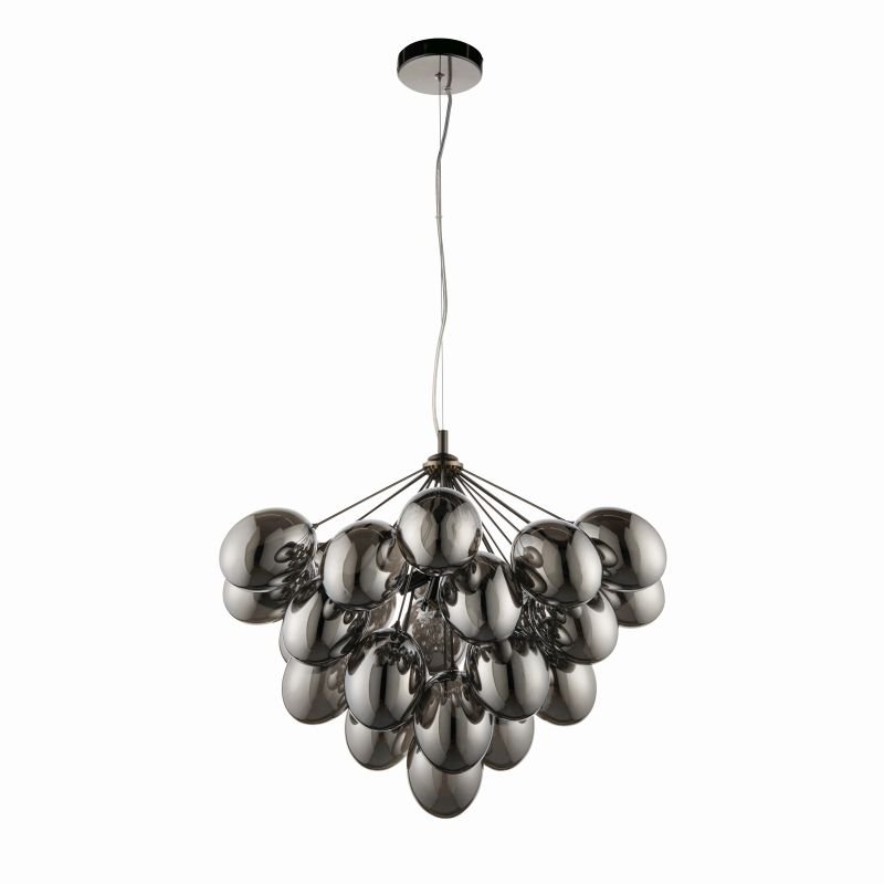Ceiling Lights - Infinity - Smoky Glass & Dark Chrome 6 Light Centre Fitting Endon-Collection-80199 - Infinity - Smoky Glass & Dark Chrome 6 Light Centre Fitting