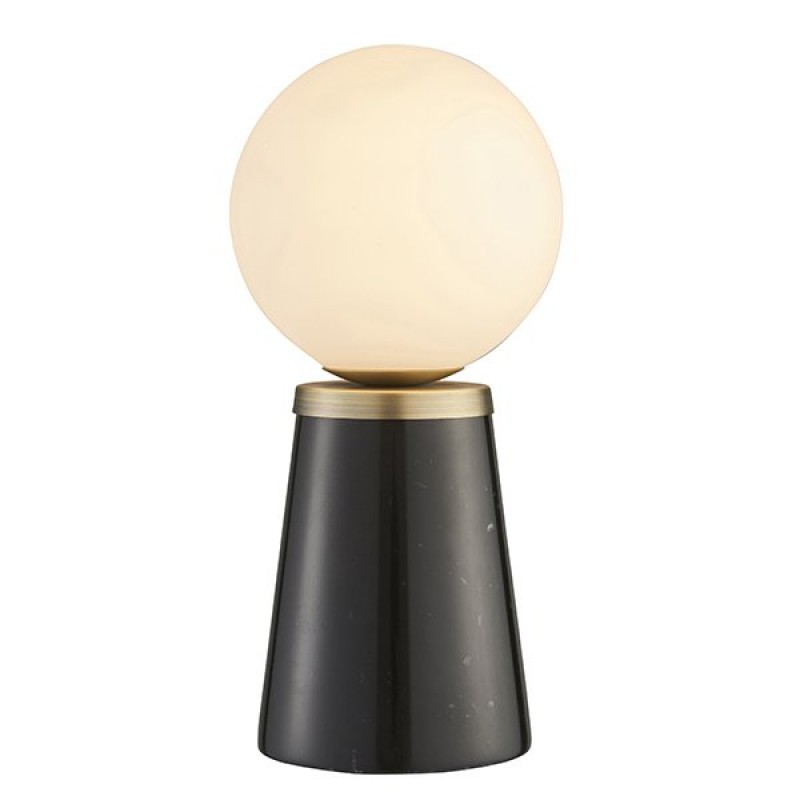 Table & Floor Lamp - Otto - White Glass & Black Marble Table Lamp Endon-Collection-91743 - Otto - White Glass & Black Marble Table Lamp