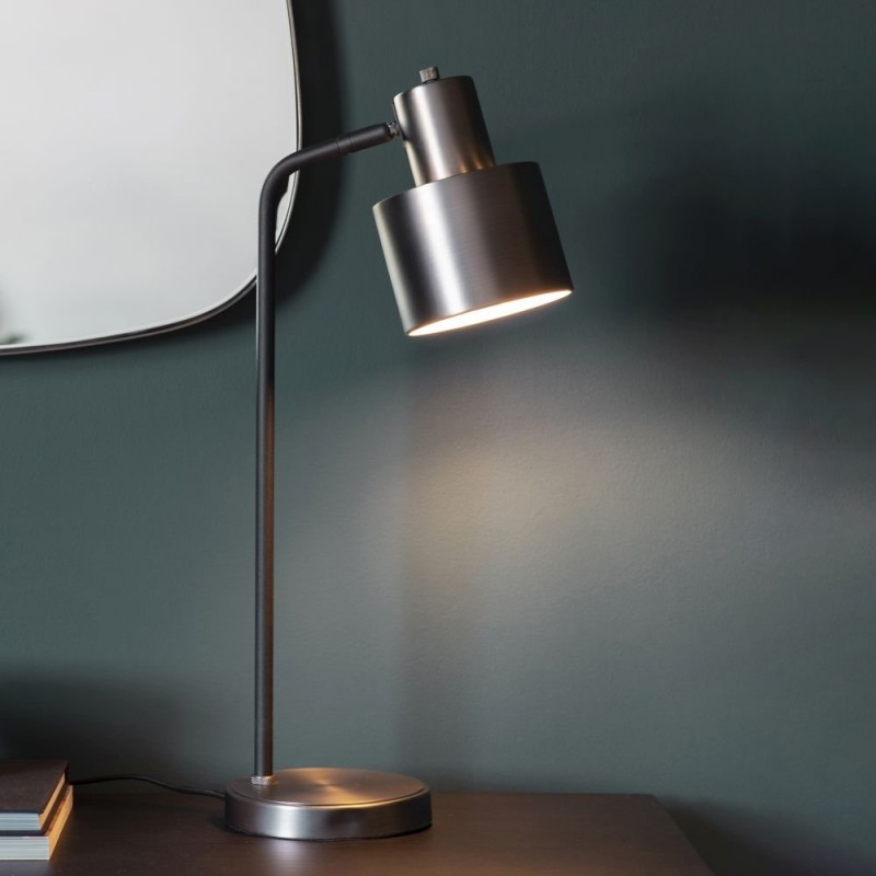 Endon-Collection-95470 - Mayfield - Brushed Silver & Matt Black Table Lamp