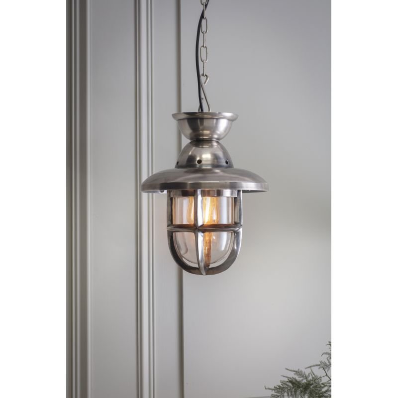 Ceiling Lights - Rowling - Clear Glass & Antiqued Silver Pendant Endon-Collection-EH-ROWLING-L - Rowling - Clear Glass & Antiqued Silver Pendant