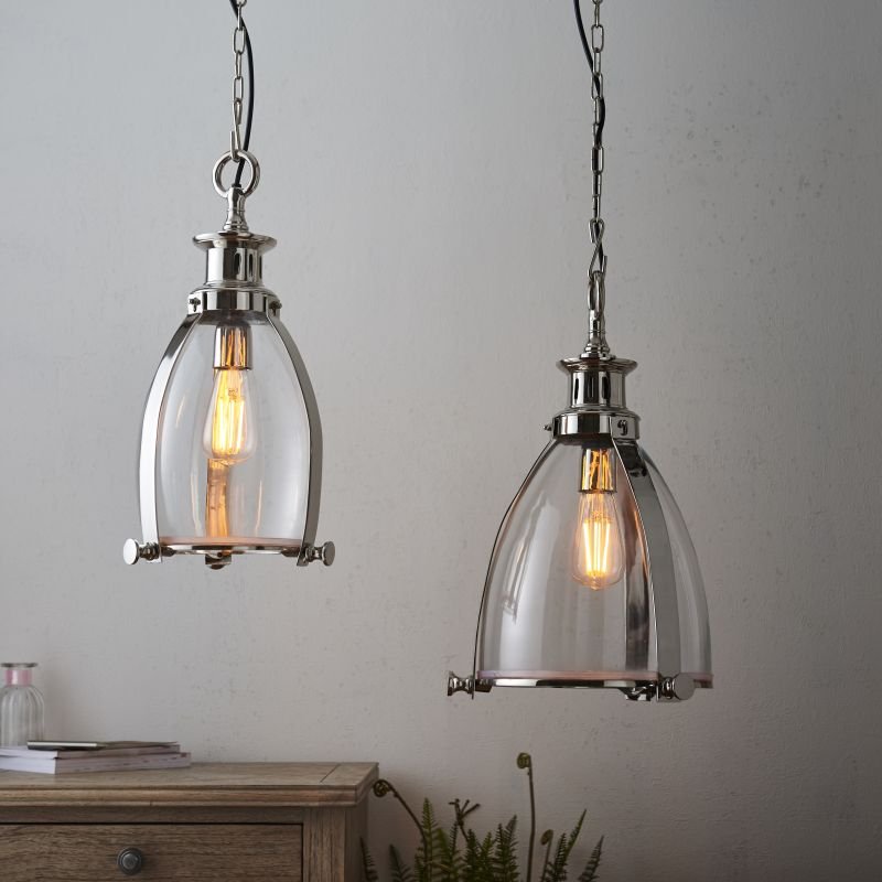 Endon-Collection-EH-STORNI-L - Storni - Clear Glass & Polished Nickel Big Pendant