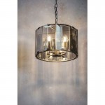 Clooney - Grey 4 Light Pendant with Smoky Cut Glasses Clooney - Grey 4 Light Pendant with Smoky Cut Glasses