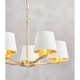 Endon-67734 - Harvey - Brushed Satin Gold 5 Light Centre Fitting with Vintage White Shades