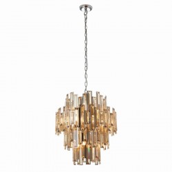 Viviana - Chrome 12 Light Chandelier with Champagne Crystal Viviana - Chrome 12 Light Chandelier with Champagne Crystal