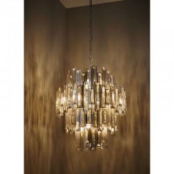 Viviana - Chrome 12 Light Chandelier with Champagne Crystal Viviana - Chrome 12 Light Chandelier with Champagne Crystal