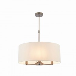 Daley - Antique Bronze 3 Light Pendant with Faux Silk Shade Daley - Antique Bronze 3 Light Pendant with Faux Silk Shade