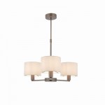 Daley - Antique Bronze 3 Light Centre Fitting with Faux Silk Shades Daley - Antique Bronze 3 Light Centre Fitting with Faux Silk Shades