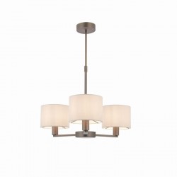 Daley - Antique Bronze 3 Light Centre Fitting with Faux Silk Shades Daley - Antique Bronze 3 Light Centre Fitting with Faux Silk Shades