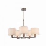 Daley - Antique Bronze 5 Light Centre Fitting with Faux Silk Shades Daley - Antique Bronze 5 Light Centre Fitting with Faux Silk Shades
