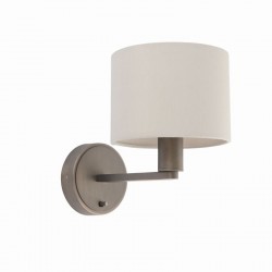 Daley - Antique Bronze Wall Lamp with Faux Silk Shade Daley - Antique Bronze Wall Lamp with Faux Silk Shade