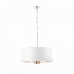 Harvey - Bright Nickel 3 Light Pendant with Vintage White Shade Harvey - Bright Nickel 3 Light Pendant with Vintage White Shade