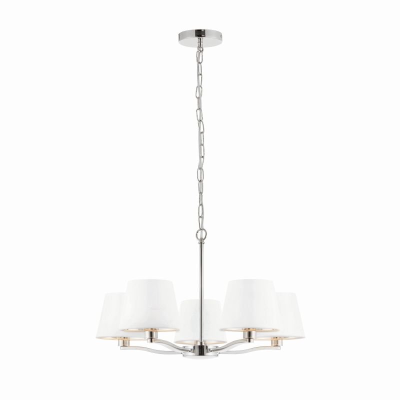 Endon-Collection-73022 - Harvey - Vintage White & Bright Nickel 5 Light Centre Fitting