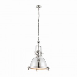 Fenton - Bright Nickel Pendant with Sandblasted Glass Fenton - Bright Nickel Pendant with Sandblasted Glass