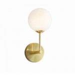 Otto - Brushed Brass Wall Lamp with White Glass Otto - Brushed Brass Wall Lamp with White Glass