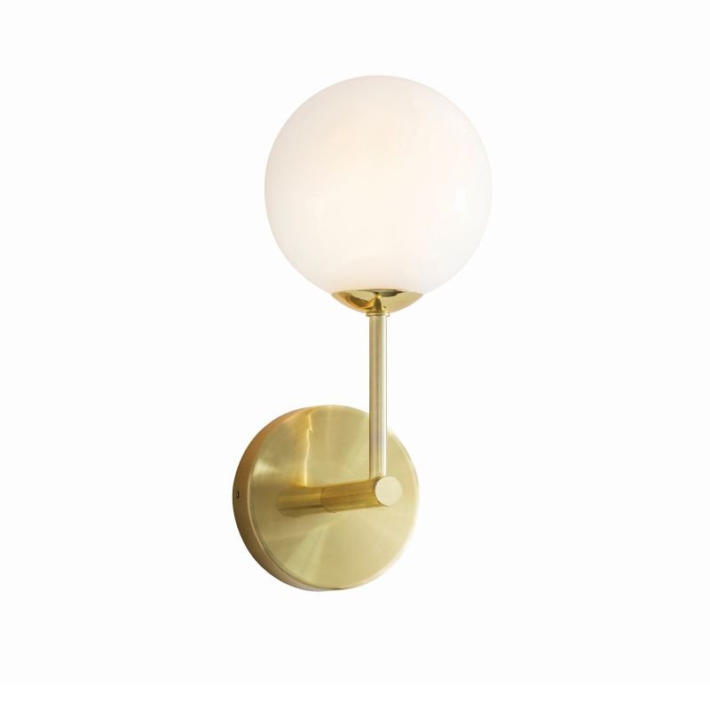 Endon-75960 - Otto - Brushed Brass Wall Lamp with White Glass