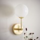 Endon-75960 - Otto - Brushed Brass Wall Lamp with White Glass