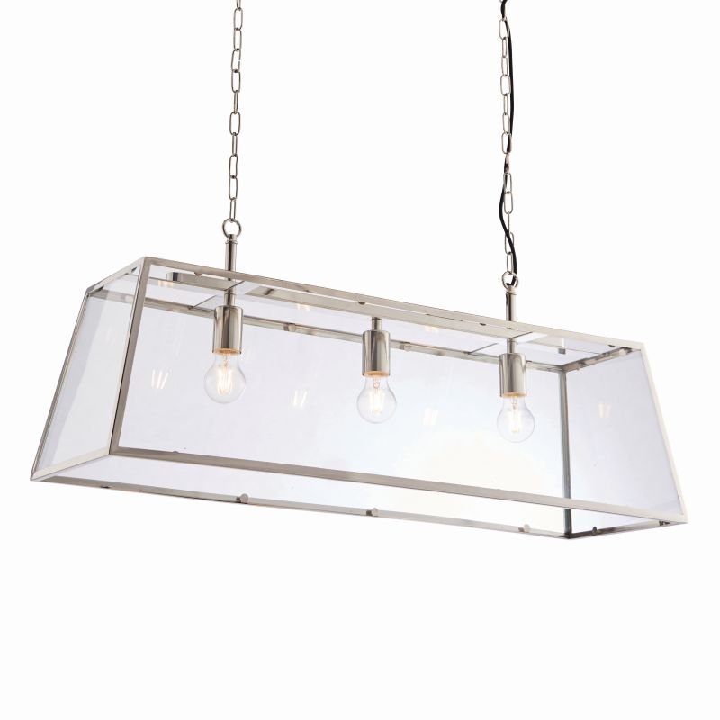 Endon-Collection-76227 - Hurst - Bright Nickel & Clear Glass 3 Light Lantern