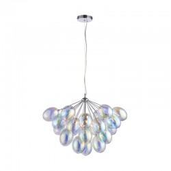 Infinity - Chrome 6 Light Centre Fitting with Multicolored Glasses Infinity - Chrome 6 Light Centre Fitting with Multicolored Glasses