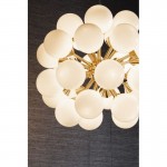 Oscar - Brushed Brass 28 Light Centre Fitting with Gloss White Glasses Oscar - Brushed Brass 28 Light Centre Fitting with Gloss White Glasses