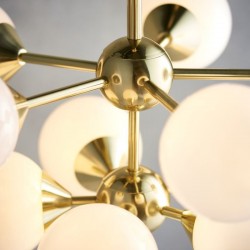 Oscar - Brushed Brass 11 Light Centre Fitting with Gloss White Glasses Oscar - Brushed Brass 11 Light Centre Fitting with Gloss White Glasses