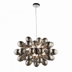 Infinity - Black Chrome 8 Light Centre Fitting with Smoky Glasses Infinity - Black Chrome 8 Light Centre Fitting with Smoky Glasses