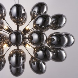 Infinity - Black Chrome 8 Light Centre Fitting with Smoky Glasses Infinity - Black Chrome 8 Light Centre Fitting with Smoky Glasses