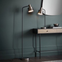 Mayfield - Brushed Silver & Matt Black Floor Lamp