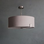 Hayfield - Satin Nickel 3 Light Pendant with Slate Grey Shade Hayfield - Satin Nickel 3 Light Pendant with Slate Grey Shade